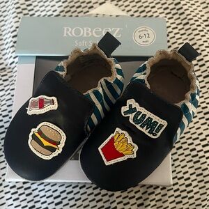 Robeez Navy Blue Kids Shoes with Fun Patches- BRAND NEW